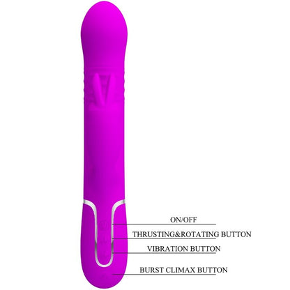 PRETTY LOVE Vibrador Coale Rabbit Perlas Violeta – Estimulador Con Diseño Elegante Para Placer Sensorial
