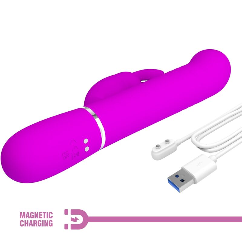 PRETTY LOVE Vibrador Coale Rabbit Perlas Violeta – Estimulador Con Diseño Elegante Para Placer Sensorial