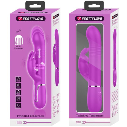 PRETTY LOVE Vibrador Coale Rabbit Perlas Violeta – Estimulador Con Diseño Elegante Para Placer Sensorial