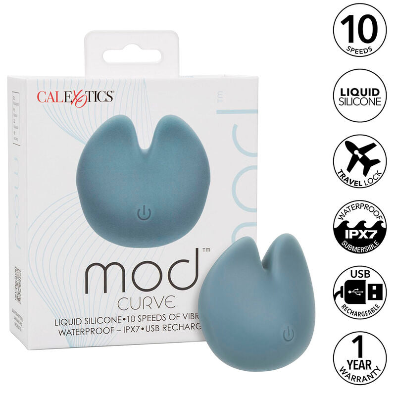 CALEXOTICS Mod Curve Estimulador Azul – Estimulador Con 10 Velocidades Para Placer Personalizado