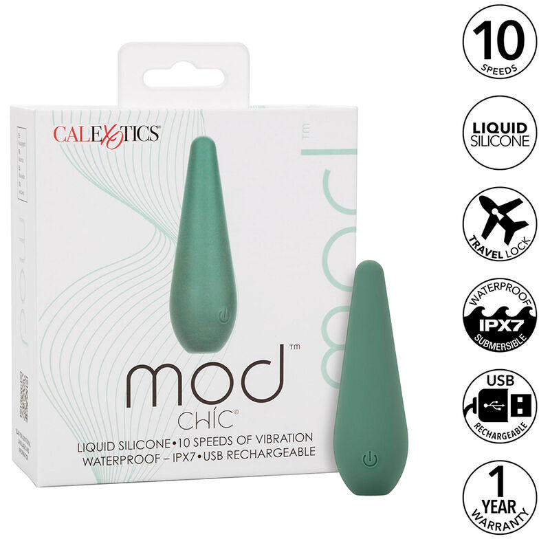 CALEXOTICS Mod Chic Estimulador Verde – Diseño Elegante Para Estimulación Sensorial Precisa