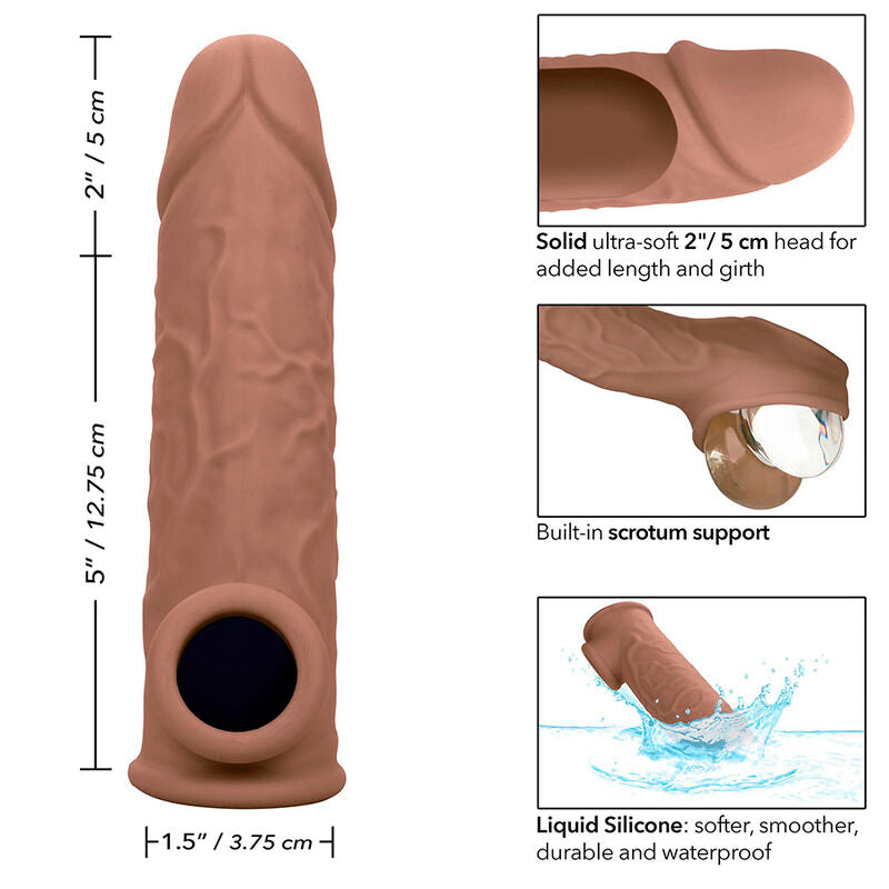 Comprar CALEXOTICS Performance Maxx Extensión Realista 7 Piel Moreno – Aumento De Longitud Para Mayor Placer Intimo-Noxtic