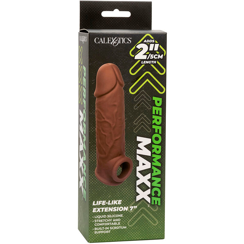 Comprar CALEXOTICS Performance Maxx Extensión Realista 7 Piel Moreno – Aumento De Longitud Para Mayor Placer Intimo-Noxtic