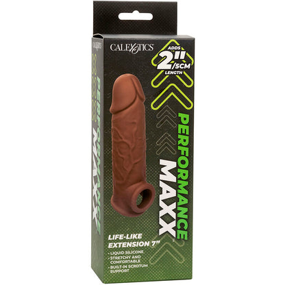 Comprar CALEXOTICS Performance Maxx Extensión Realista 7 Piel Moreno – Aumento De Longitud Para Mayor Placer Intimo-Noxtic