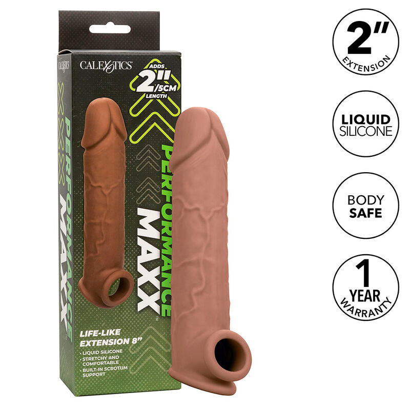 Comprar CALEXOTICS Performance Maxx Extensión Realista 8 Piel Moreno – Aumenta la Longitud Para Mayor Placer Compartido-Noxtic
