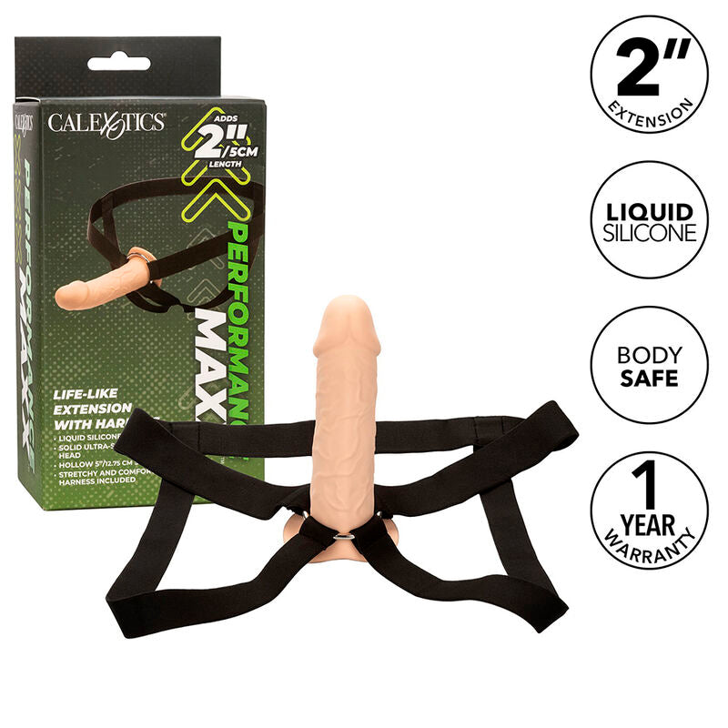 CALEXOTICS - PERFORMANCE MAXX REALISTIC EXTENSION WITH LIGHT SKIN HARNESS