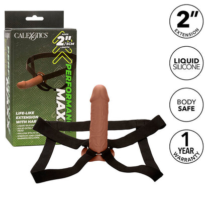 CALEXOTICS Performance Maxx Realistic Leather Harness Extension – Aumenta il tuo piacere con un design confortevole