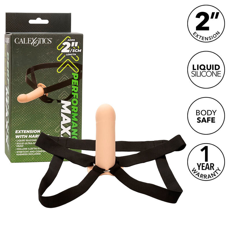 Comprar CALEXOTICS Performance Maxx Extensión Con Arnés Piel Claro – Aumento De Longitud Para Nuevas Sensaciones-Noxtic