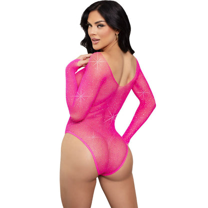 LEG AVENUE Body Rejilla Cristalizada Verde – Diseño Elegante Que Realza Tu Silueta