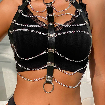 Comprar SUBBLIME Arnés De Pecho Cadenas Cuero Negro Talla Única – Diseño Sofisticado Para Libertad Sensorial-Noxtic