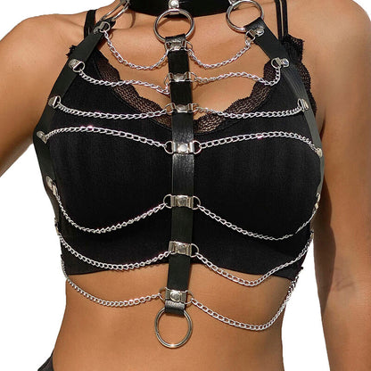 Comprar SUBBLIME Arnés De Pecho Cadenas Cuero Negro Talla Única – Diseño Sofisticado Para Libertad Sensorial-Noxtic