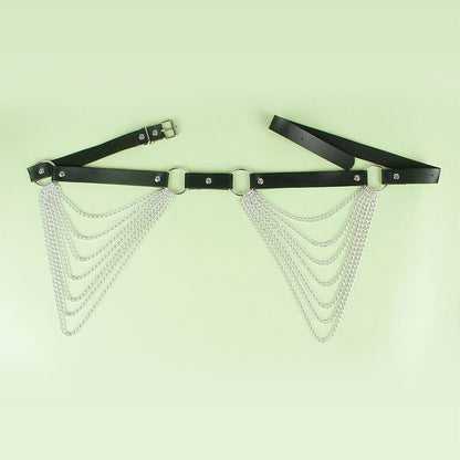 Comprar SUBBLIME Cinturón De Cadenas Cuero Negro – Accesorio Elegante Para Empoderar Tu Estilo-Noxtic
