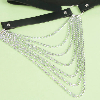 Comprar SUBBLIME Cinturón De Cadenas Cuero Negro – Accesorio Elegante Para Empoderar Tu Estilo-Noxtic