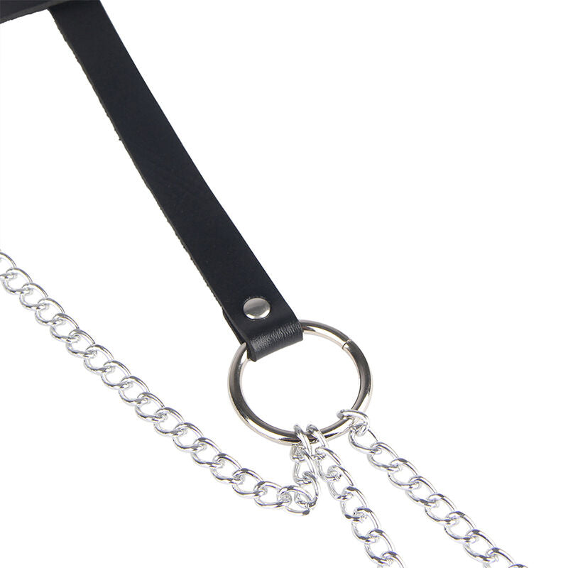 Comprar SUBBLIME Cinturón De Cadenas Anillas Cuero Negro – Diseño Elegante Para Un Toque Audaz-Noxtic