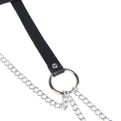Comprar SUBBLIME Cinturón De Cadenas Anillas Cuero Negro – Diseño Elegante Para Un Toque Audaz-Noxtic