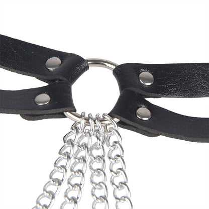 Comprar SUBBLIME Cinturón De Cadenas Anillas Cuero Negro – Diseño Elegante Para Un Toque Audaz-Noxtic