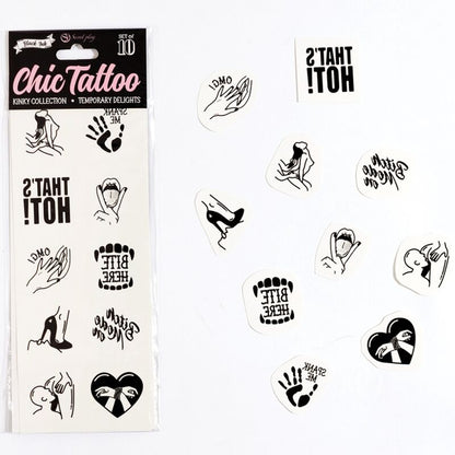 SECRET PLAY Set De 10 Tattoos Temporales – Diseño Creativo Para Expresión Personal