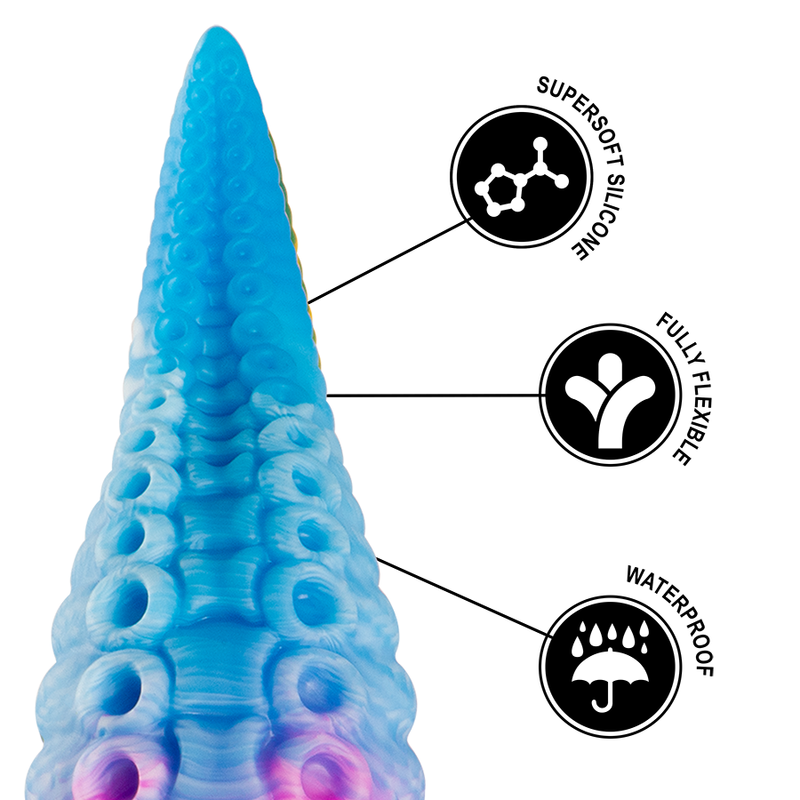 EPIC Phorcys Grande Dildo con Tentacolo Blu - Design ispirato alla mitologia per il piacere sensoriale