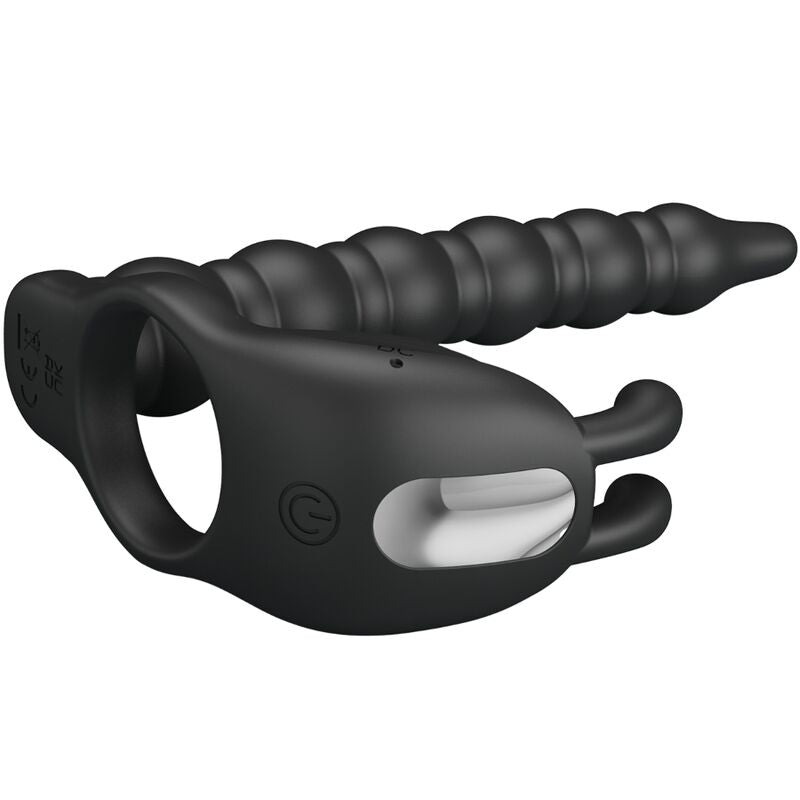 PRETTY LOVE Blackney Anillo Vibrador Negro – Diseño Innovador Para Placer Prolongado