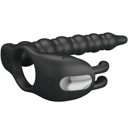 PRETTY LOVE Blackney Anillo Vibrador Negro – Diseño Innovador Para Placer Prolongado