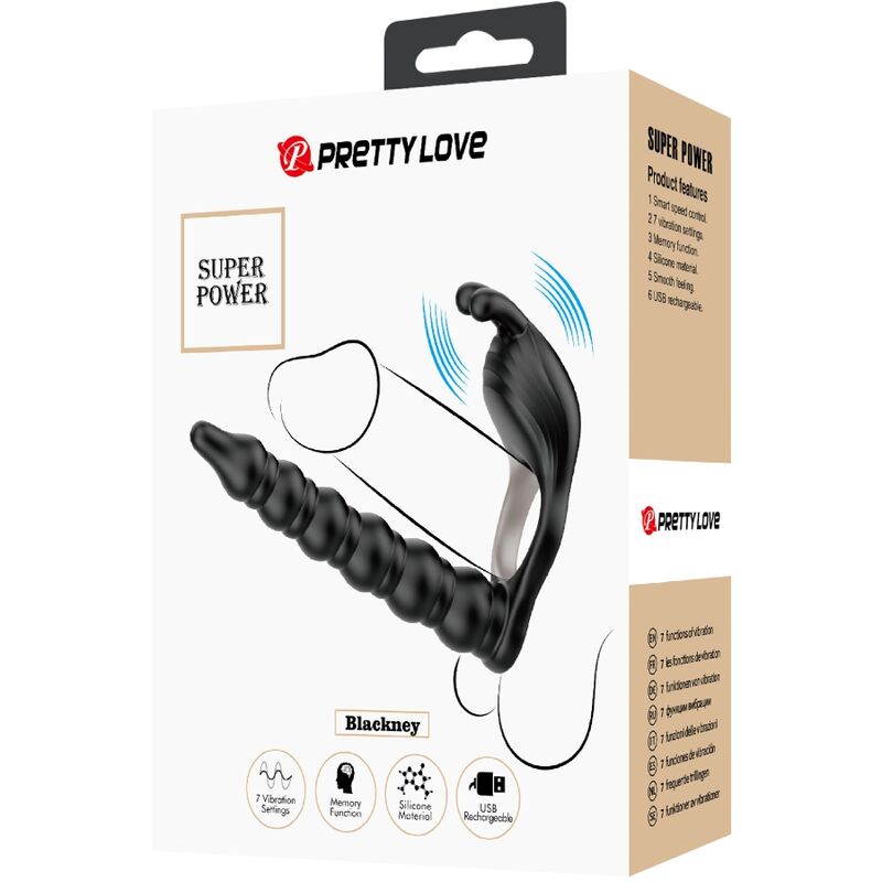 Comprar PRETTY LOVE Blackney Anillo Vibrador Negro – Diseño Innovador Para Placer Prolongado-Noxtic