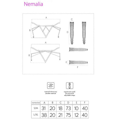 Livco Corsetti Fashion Nemalia Set Liguero Con Medias Y Guantes Negro – Conjunto Elegante Para Realzar Tu Figura