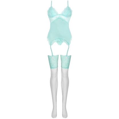 Livco Corsetti Fashion Persinne Conjunto Corset Panty Y Medias – Elegancia Sofisticada Para Una Experiencia Única