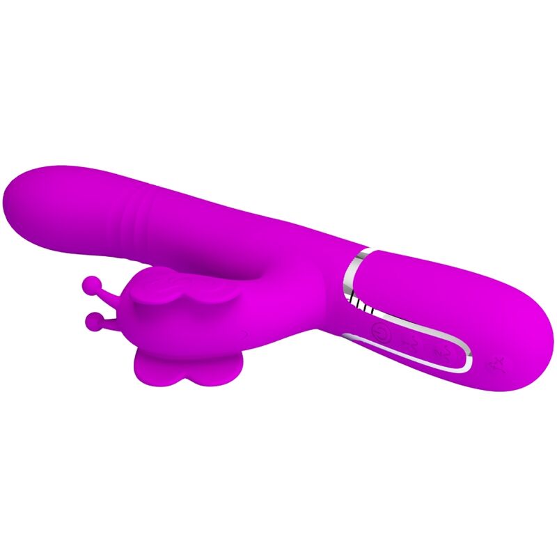 PRETTY LOVE - 4-IN-1 MULTIFUNCTION RABBIT VIBRATOR FUCHSIA BUTTERFLY