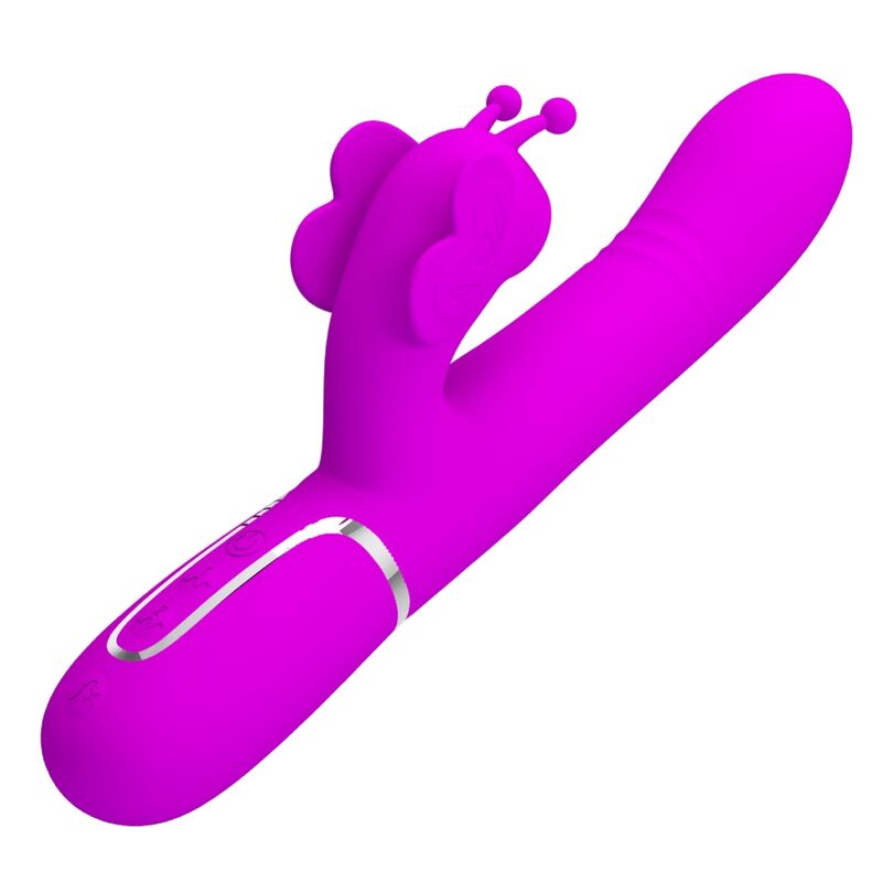 PRETTY LOVE - 4-IN-1 MULTIFUNCTION RABBIT VIBRATOR FUCHSIA BUTTERFLY