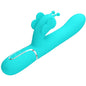 PRETTY LOVE - 4-IN-1 MULTIFUNCTIONAL RABBIT VIBRATOR AQUA GREEN BUTTERFLY