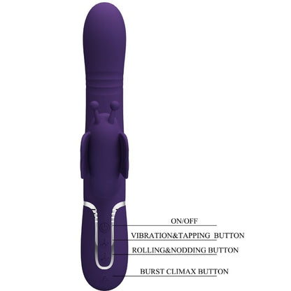 PRETTY LOVE - 4-IN-1 MULTIFUNCTION RABBIT VIBRATOR PURPLE BUTTERFLY