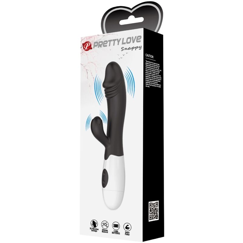 Pretty Love Snappy Vibrador Negro – Estimulador Con Diseño Ergonomico Para Placer Intenso