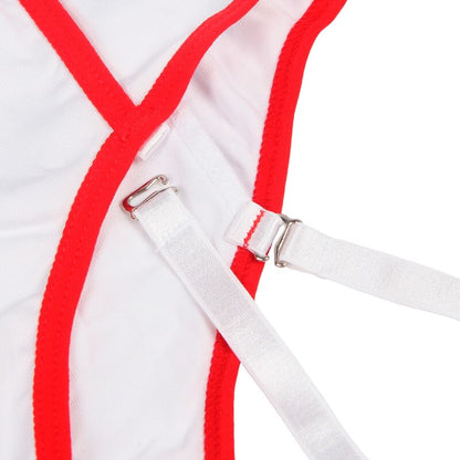 SUBBLIME Costume da Infermiera Teddy S/M – Design seducente di alta qualità per comfort e stile