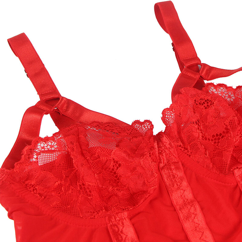 SUBBLIME Teddy Con Ligueros Rojo S M – Diseño Elegante Para Mayor Confianza y Comodidad
