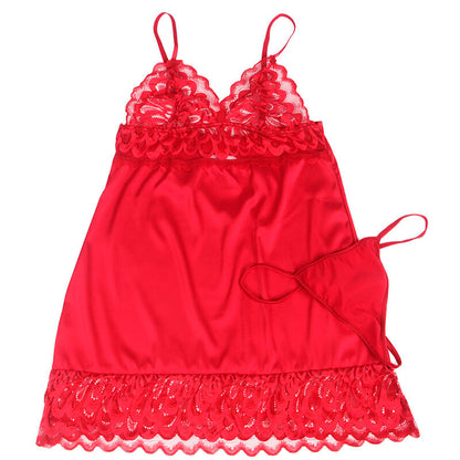 SUBBLIME Babydoll Satinado Con Encaje Rojo S/M – Lencería Elegante Para Momentos Especiales