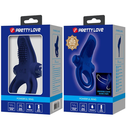 Comprar Pretty Love Bronson Doble Anillo Con Vibración Azul – Estimulador Con 10 Modos Para Placer Compartido-Noxtic