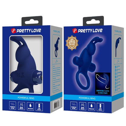 Comprar Pretty Love Jiro Anillo Rabbit Azul – Estimulador Con 10 Funciones De Vibración Para Parejas-Noxtic