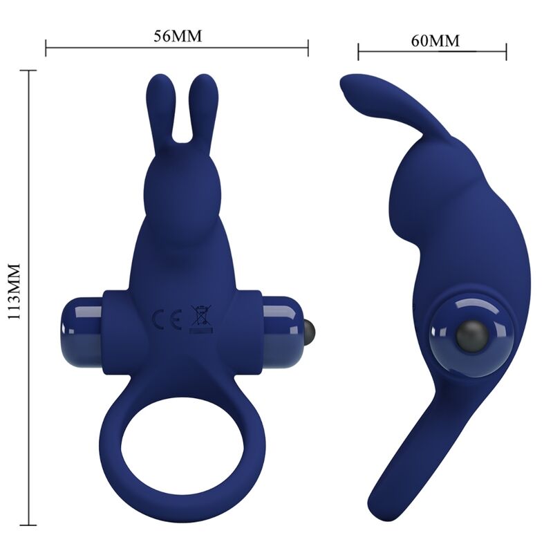 Comprar Pretty Love Jiro Anillo Rabbit Azul – Estimulador Con 10 Funciones De Vibración Para Parejas-Noxtic