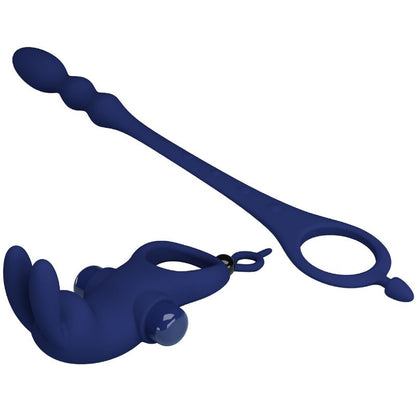 Comprar PRETTY LOVE Ayad Anillo Vibrador Rabbit Con Plug Azul – Diseño Innovador Para Placer Compartido-Noxtic
