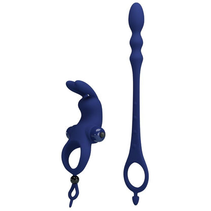 Comprar PRETTY LOVE Ayad Anillo Vibrador Rabbit Con Plug Azul – Diseño Innovador Para Placer Compartido-Noxtic
