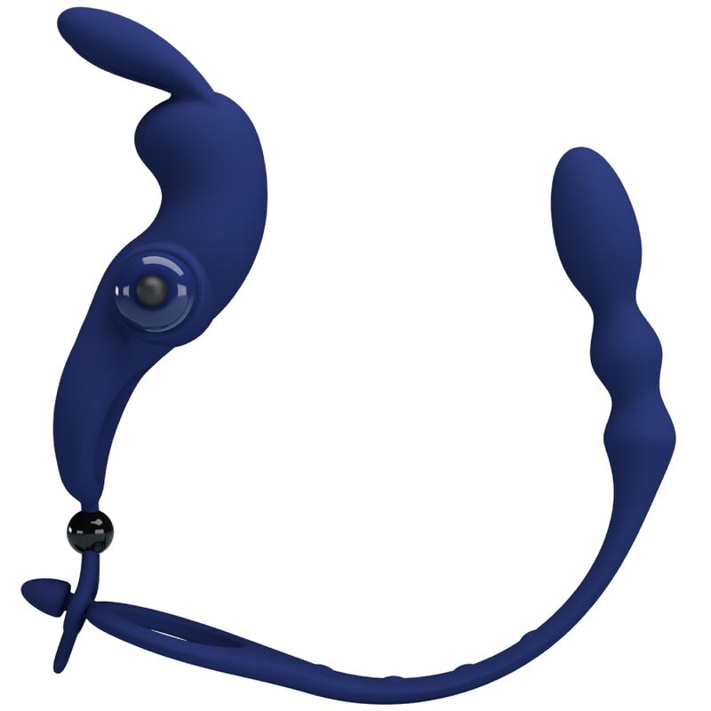 Comprar PRETTY LOVE Ayad Anillo Vibrador Rabbit Con Plug Azul – Diseño Innovador Para Placer Compartido-Noxtic