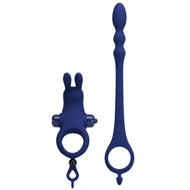 Comprar PRETTY LOVE Ayad Anillo Vibrador Rabbit Con Plug Azul – Diseño Innovador Para Placer Compartido-Noxtic