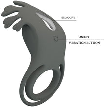 PRETTY LOVE - RUBEN DOUBLE VIBRATING RING WITH GREY STIMULATOR