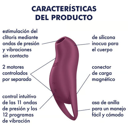SATISFYER - POCKET PRO 1 GARNET CLITORIS STIMULATOR