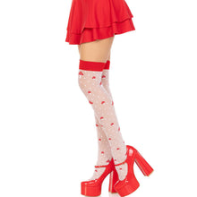 LEG AVENUE - RED/WHITE MUSHROOM KNEE SOCKS