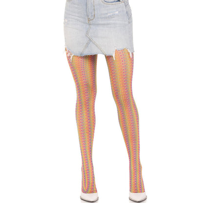Comprar LEG AVENUE Medias De Crochet Multicolor – Diseño Arcoíris Ideal Para Eventos De Verano-Noxtic