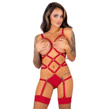 Comprar Livco Corsetti Fashion Thiara LC 20213 Set Body Y Medias Roja S M – Conjunto Elegante Que Resalta La Silueta Femenina-Noxtic