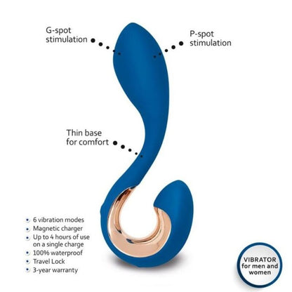 G-VIBE GPOP 2 Azul Índigo – Vibrador Ergonómico Para Placer Compartido
