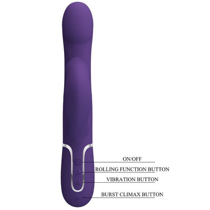 Pretty Love Zalin Vibrador Rabbit Perlas 4 En 1 Morado – Diseño Ergonómico Con Funcionalidad Innovadora