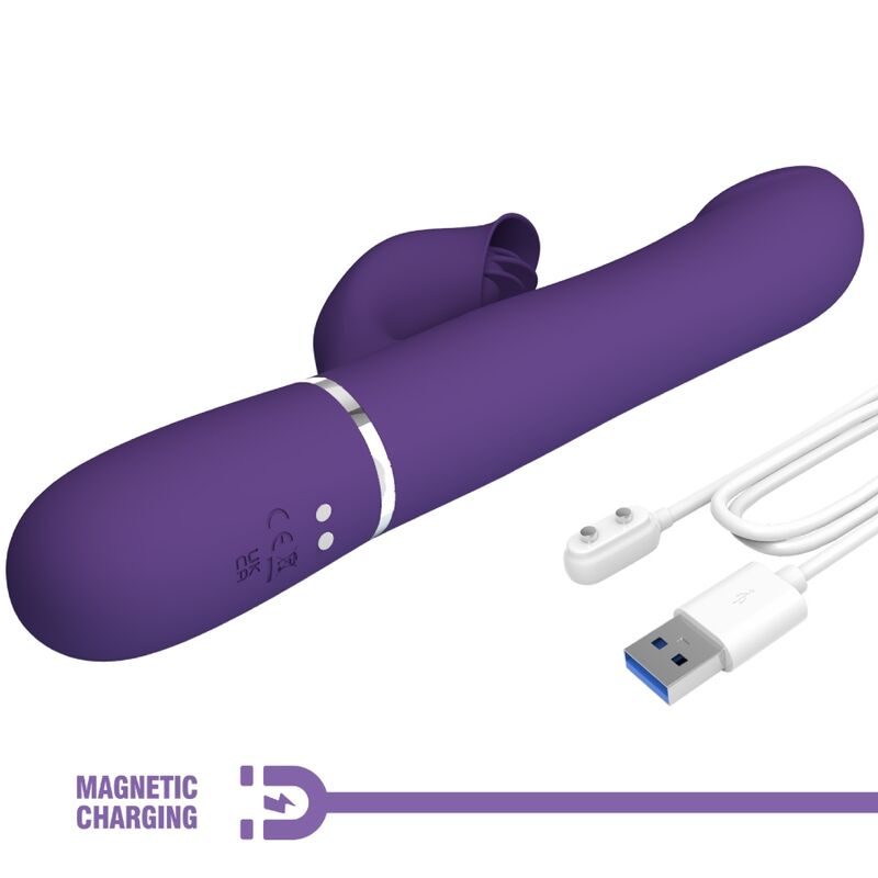 Pretty Love Zalin Vibrador Rabbit Perlas 4 En 1 Morado – Diseño Ergonómico Con Funcionalidad Innovadora
